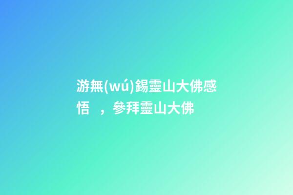 游無(wú)錫靈山大佛感悟，參拜靈山大佛